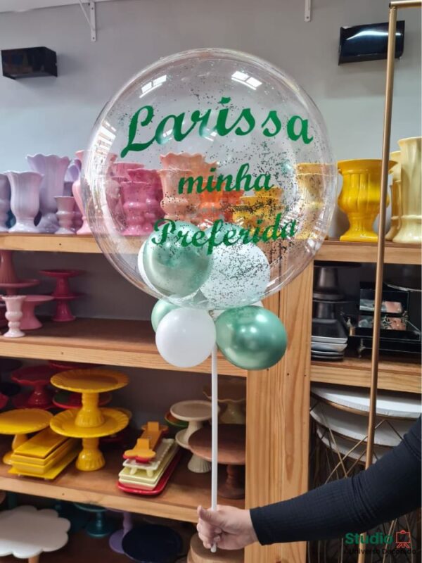 Balão Personalizado Bubble Vareta Studio Universo Decorado