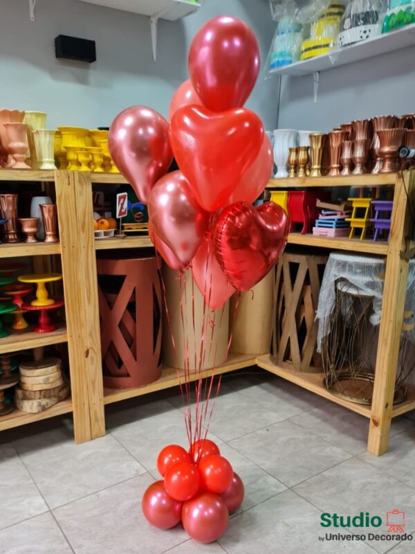 balão formato coração vermelho