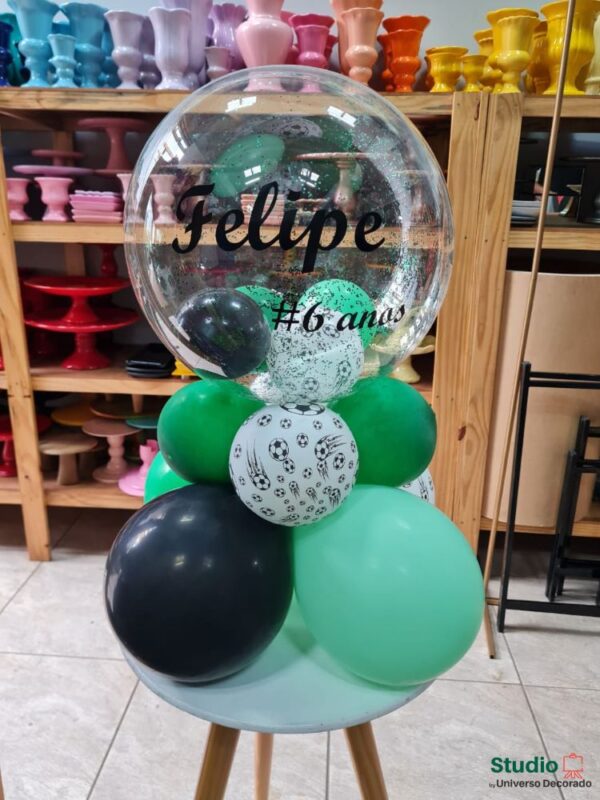 Arranjo de Balão Transparente Personalizado Aniversário Menino 2