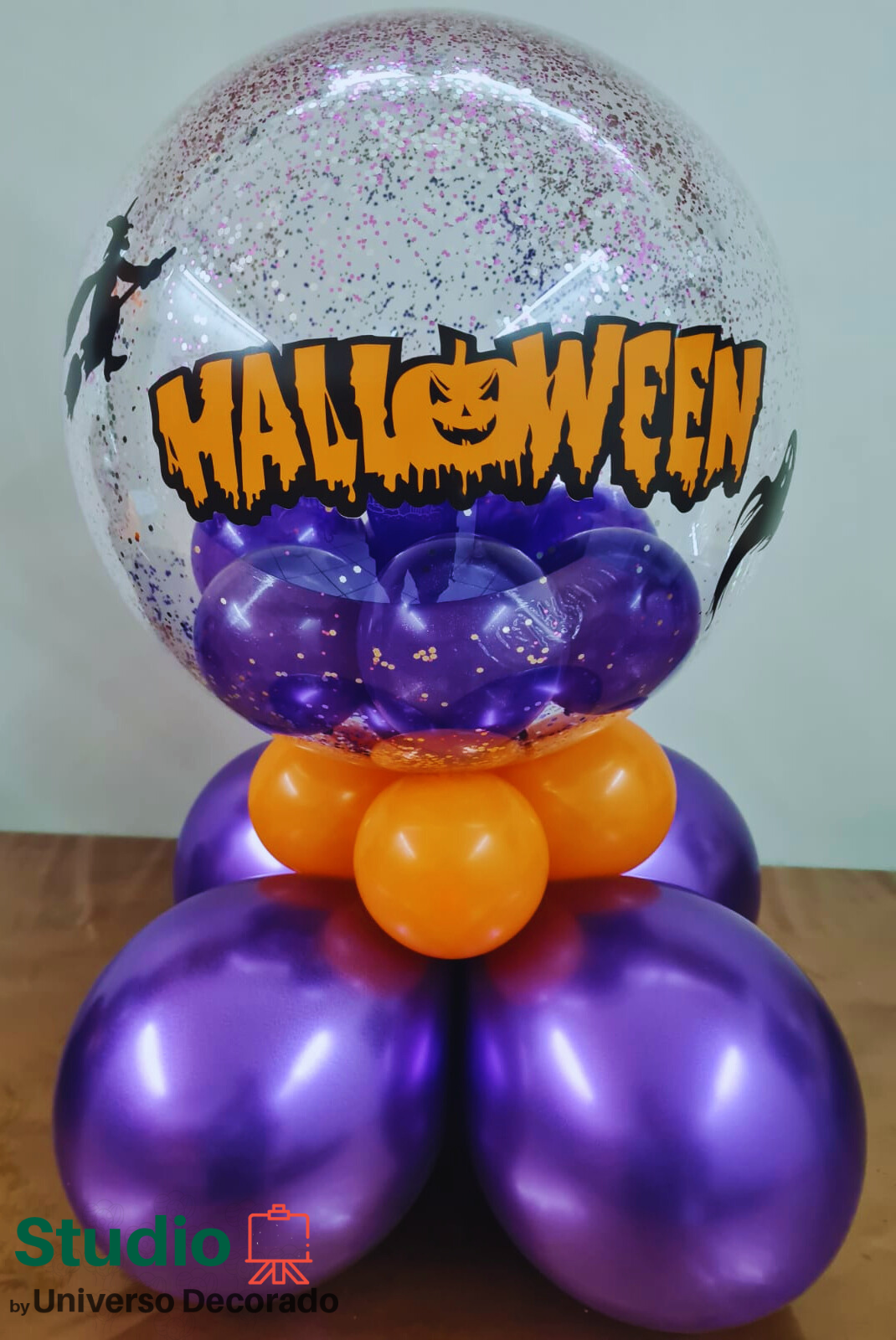 balão bubble halloween roxo