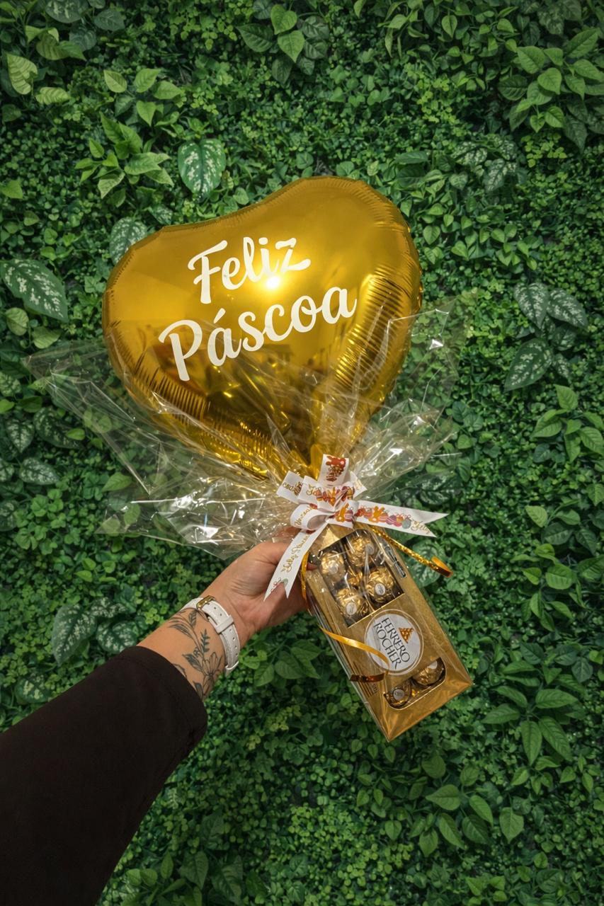 Balão de Páscoa com Chocolate Ferrero Rocher