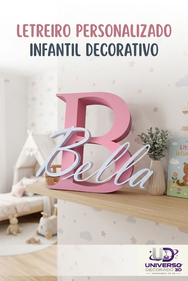 Letra e nome personalizado para decoração